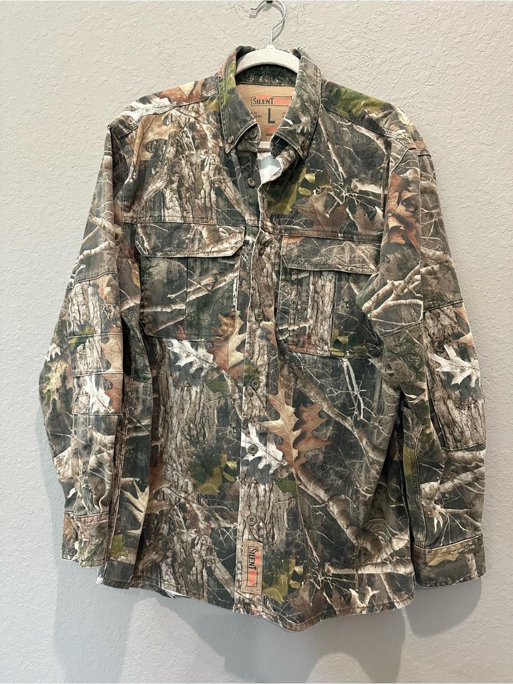 Redhead Silent Hide Camo Button Down Shirt Men’s Sz L Hunting Outdoors